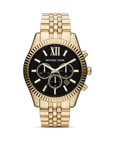 michael kors lexington chornograph men watch gold|Michael Kors lexington.